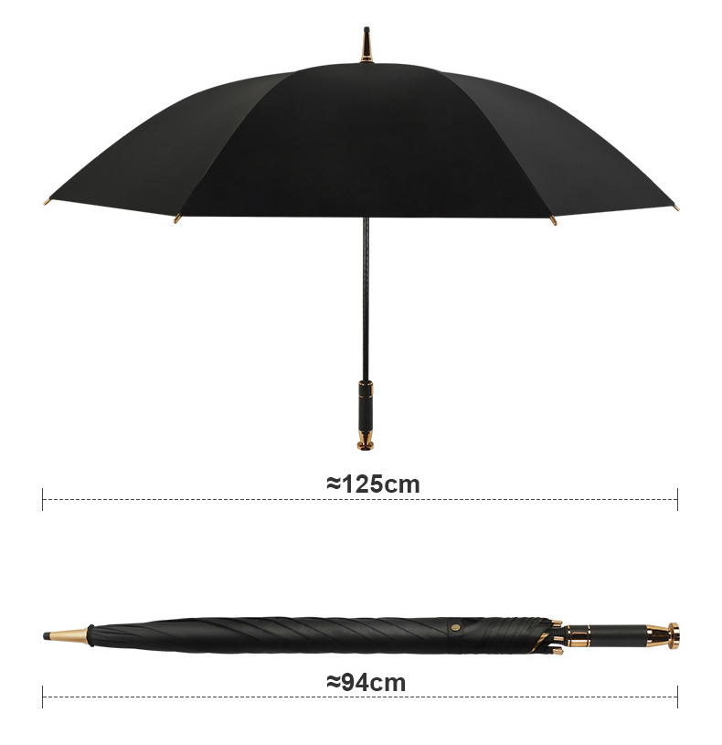 125cm 長傘 自動オープン 高級感 BMW プリントロゴ ゴールドゴムコーティング 晴雨兼用 収納バッグ付 車用傘 ゴルフ傘の画像2