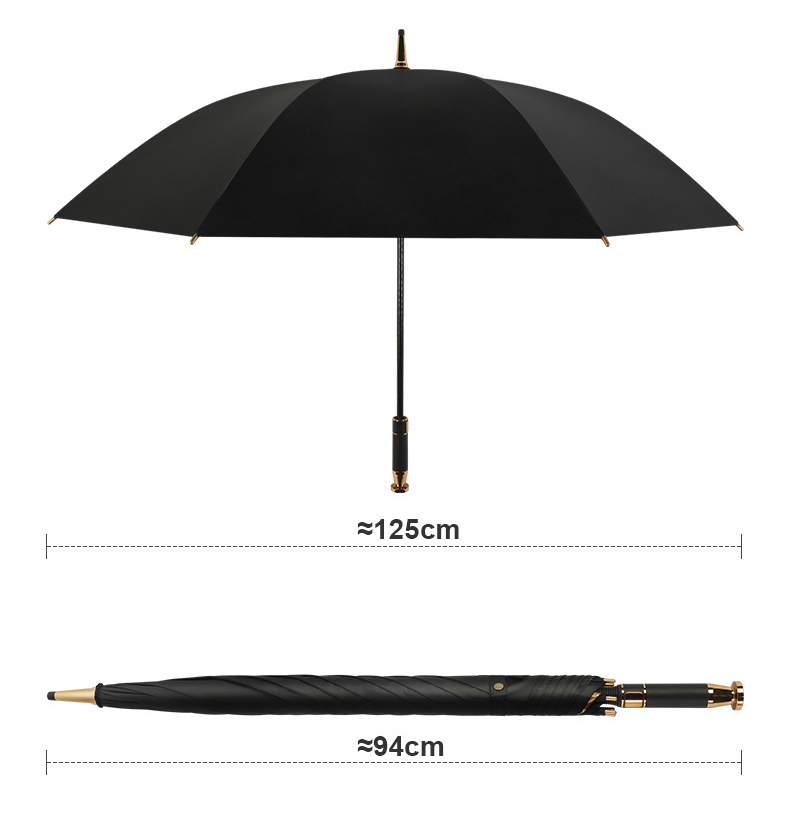 125cm 長傘 自動オープン 高級感 BMW プリントロゴ ゴールドゴムコーティング 晴雨兼用 収納バッグ付 車用傘 ゴルフ傘_画像2