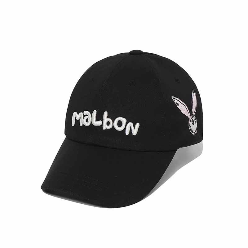 Malbon キャップ 2色 ベースボールキャップ ゴルフキャップ フリーサイズ 男女兼用 帽子 新品送料無料_ブラック