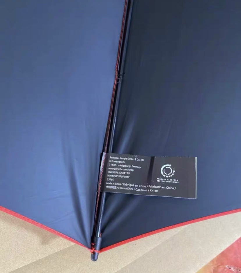 送料無料 ポルシェ ゴルフ傘 PORSCHE 長傘 直径120㎝ 自動オープン 晴雨兼用 雨傘 紫外線遮断 UVカット 収納袋付きの画像8