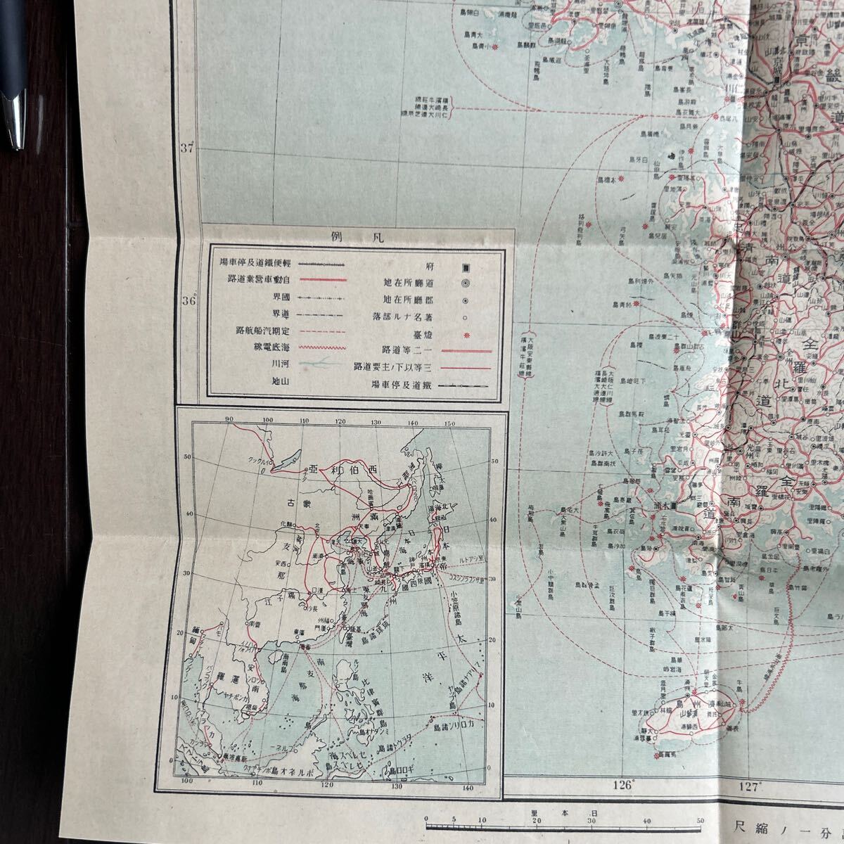 戦前　朝鮮　朝鮮案内　小冊子　京城観光協会、大判　朝鮮半島地図　写真　韓国、満州_画像2