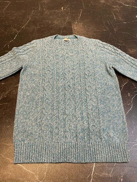 (41) L.L.Bean 100%COTTON ライトブルー M クルーネック ケーブル 80s90s00s USA VINTAGE vintage ヴィンテージ ビンテージ ボロアメリカ製_画像3