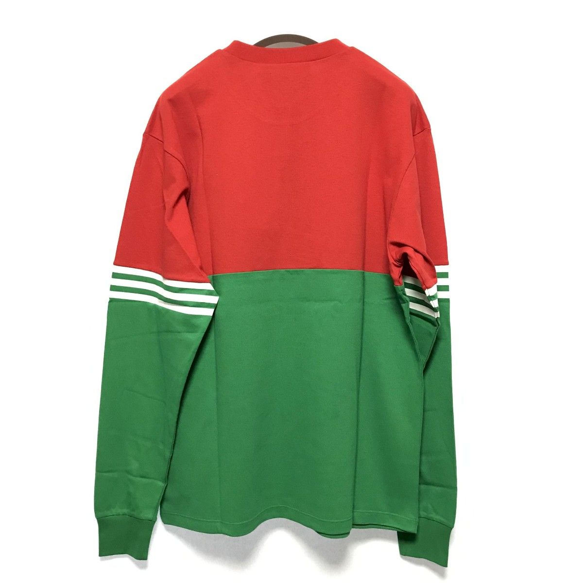 GUCCI x ADIDAS ロンT　赤　緑　XS　定価108000円　グッチ　アディダス　長袖Tシャツ  トレフォイル　デカロゴ