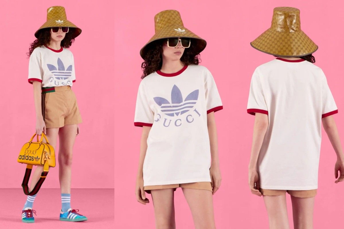 GUCCI x ADIDAS　トリム Tシャツ　白　XS　定価8万円　グッチ　アディダス　トリミング　トレフォイル