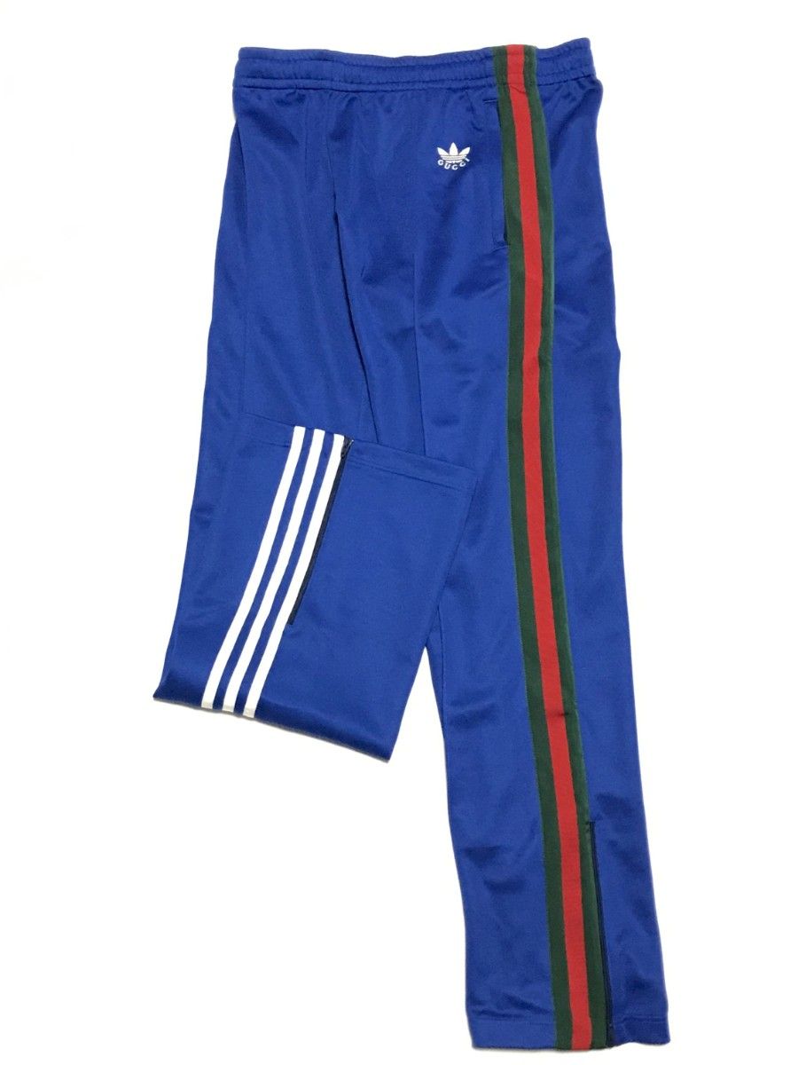 GUCCI x ADIDAS TRACK PANTS 青 M　定価148000円　グッチ　アディダス　トラックパンツ　ジャージ