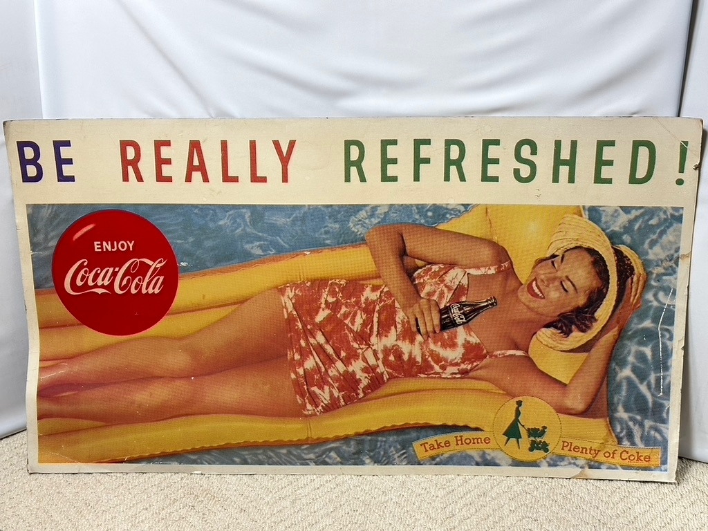 レトロ coca cola コカコーラ 厚紙製ポスター USED品の画像1