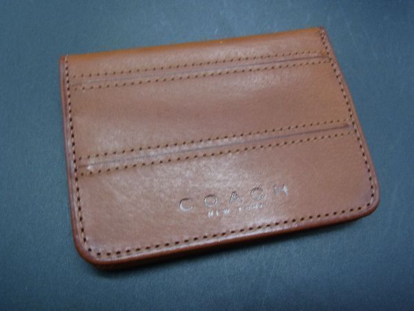 ■美品■ COACH コーチ レザー コインケース コインパース 小銭入れ ウォレット レディース メンズ ブラウン系 DE1887_画像1