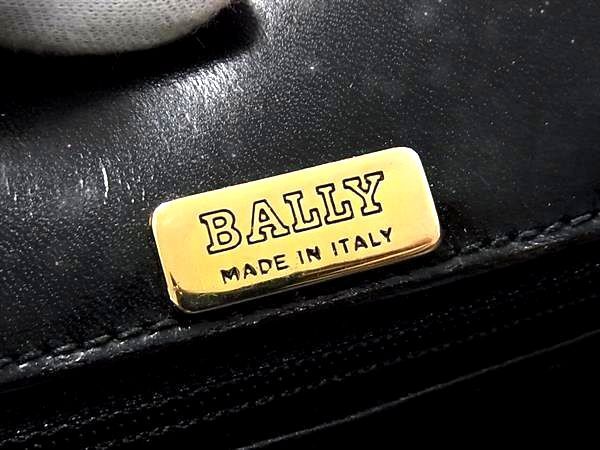 1円 BALLY バリー ヴィンテージ レザー ケリー型 ワンハンドル ハンドバッグ レディース ブラック系 FC4381_画像6