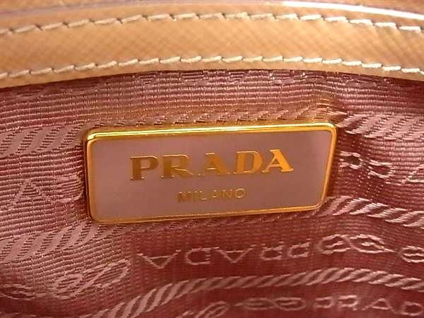 1円 ■美品■ PRADA プラダ サフィアーノレザー ハンドバッグ トートバッグ レディース ピンクベージュ系 AW5082_画像6