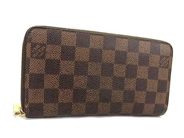 1円 LOUIS VUITTON ルイヴィトン N60015 ダミエ ジッピーウォレット ラウンドファスナー 長財布 ウォレット ブラウン系 FC3368_画像1