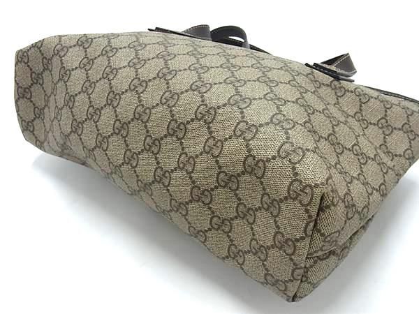 1円 ■美品■ GUCCI グッチ 211138 GG柄 PVC×レザー トートバッグ ショルダーバッグ 肩掛けかばん レディース ブラウン系 AW5038_画像4