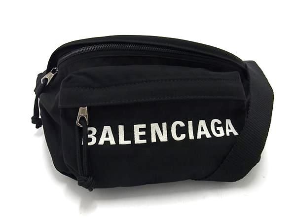 1円 ■美品■ BALENCIAGA バレンシアガ 533009 ウィール ナイロン ウエストポーチ ボディバッグ メンズ レディース ブラック系 AW5084の画像1