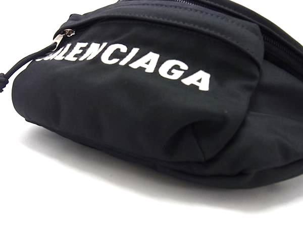 1円 ■美品■ BALENCIAGA バレンシアガ 533009 ウィール ナイロン ウエストポーチ ボディバッグ メンズ レディース ブラック系 AW5084の画像4