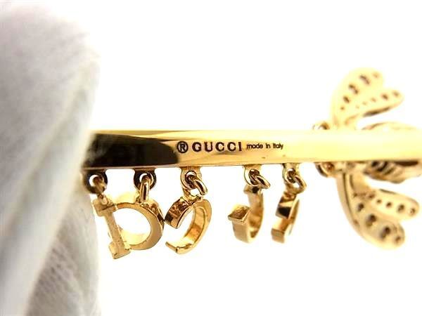 # as good as new # GUCCI Gucci Be rhinestone hairpin hair accessory lady's gold group AV8722