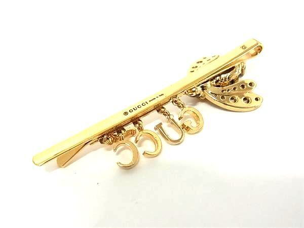 # as good as new # GUCCI Gucci Be rhinestone hairpin hair accessory lady's gold group AV8722