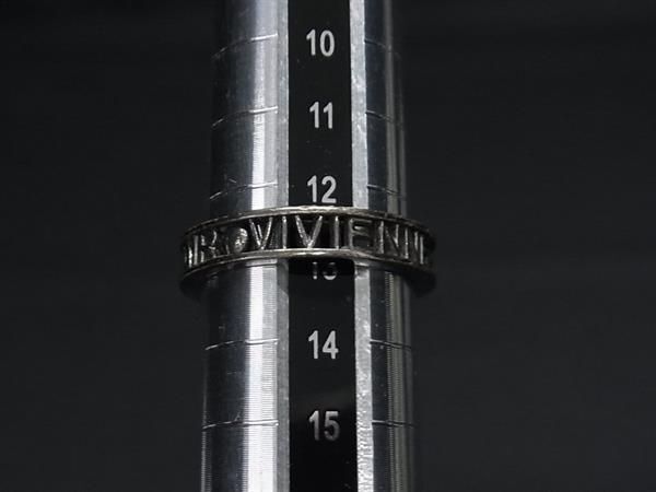 1円 ■美品■ Vivienne Westwood ヴィヴィアンウエストウッド オーブ メイフェア リング 指輪 アクセサリー 約12号 ブラック系 BK0273の画像3