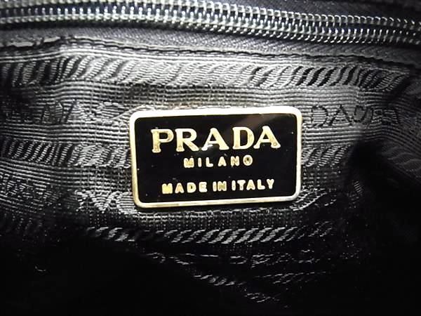 1円 ■美品■ PRADA プラダ テスートナイロン チェーン クロスボディ ショルダーバッグ 斜め掛けかばん 肩掛け ブラック系 BG7801の画像6