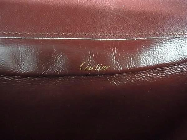 1円 Cartier カルティエ マストライン レザー クラッチバッグ セカンドバッグ レディース メンズ ボルドー系 AZ0941の画像6