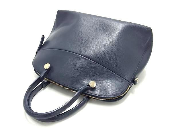 1円 ■美品■ FURLA フルラ パイパー レザー 2WAY ショルダーバッグ ハンドバッグ 肩掛け レディース ネイビー系 FC3183の画像3