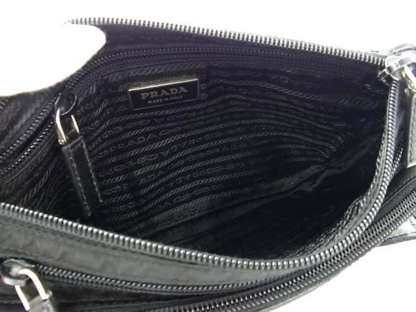 1円 ■美品■ PRADA プラダ テスートナイロン ショルダーバッグ ポシェット 斜め掛けかばん レディース メンズ ブラック系 FC4264の画像5