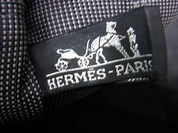 1円 HERMES エルメス エールラインMM キャンバス シルバー金具 ハンドバッグ トートバッグ レディース メンズ ダークグレー系 AX5549の画像6