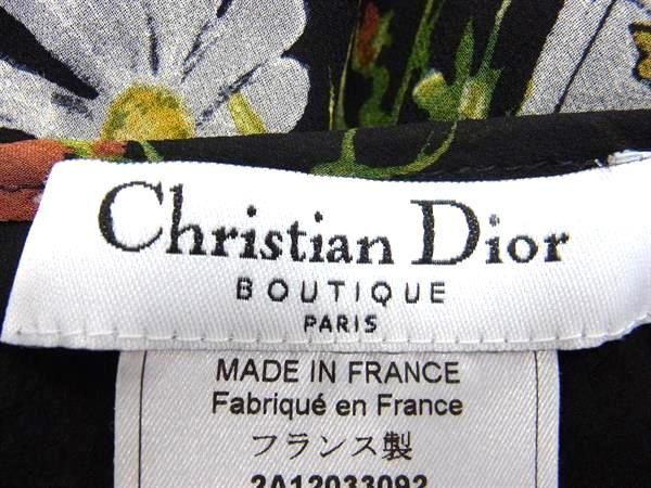 1円 ChristianDior ディオール シルク フラワー 花柄 トランプ柄 スカート ボトムス サイズ40 洋服 レディース ブラック系 AW4879の画像3