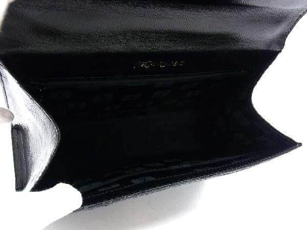 1円 ■極美品■ YVESSAINTLAURENT イヴサンローラン ヴィンテージ リザード型押しレザー ワンハンドル ハンドバッグ ブラック系 AV7437の画像5