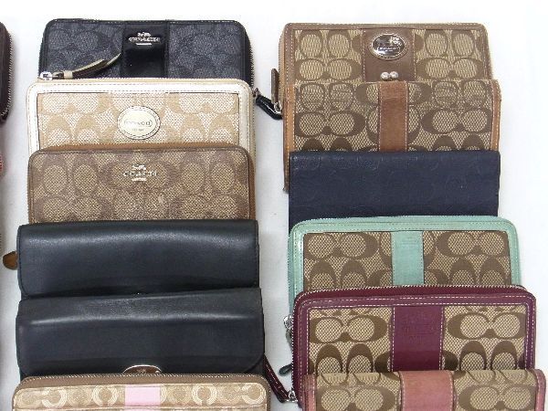 1円 COACH コーチ シグネチャー オプアート レザー キャンバス PVC 等 財布 札入れ 小銭入れ 等 40点セット 箱売り まとめ売り DA7332_画像3