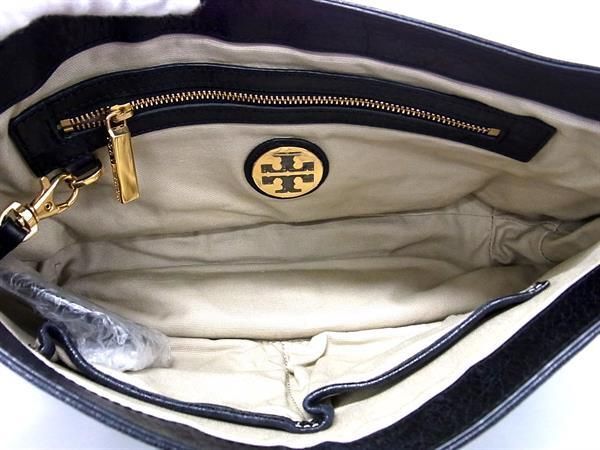 1円 TORY BURCH トリーバーチ レザー クロスボディ ショルダーバッグ ポシェット レディース ブラック系 CC2424_画像5