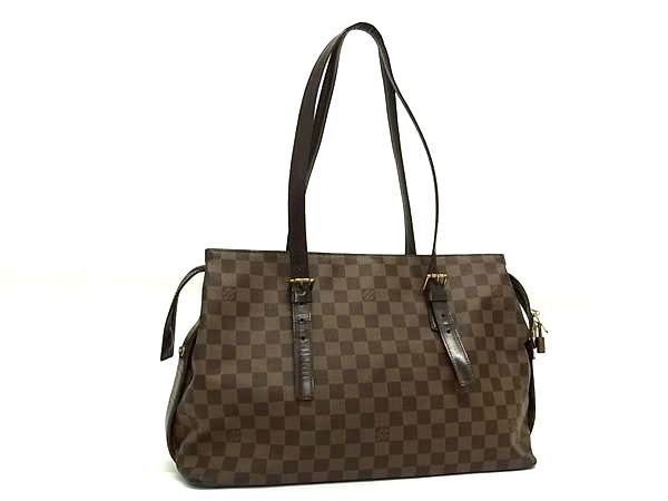 1円 LOUIS VUITTON ルイヴィトン N51119 ダミエ チェルシー トートバッグ ショルダーバッグ 肩掛けかばん ブラウン系 BJ1443の画像1