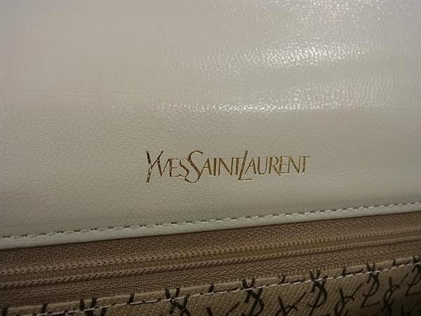 1円 YVESSAINTLAURENT イヴサンローラン リザード型押しレザー ショルダーバッグ 肩掛けかばん レディース アイボリー系 FC2828の画像6