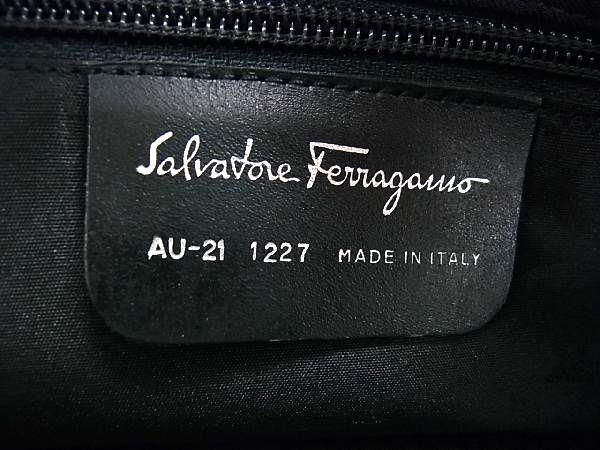 1円 ■美品■ Salvatore Ferragamo フェラガモ AU-21 1227 ナイロン ハンドバッグ トート ショルダー 肩掛け ブラック系 FC2868の画像6