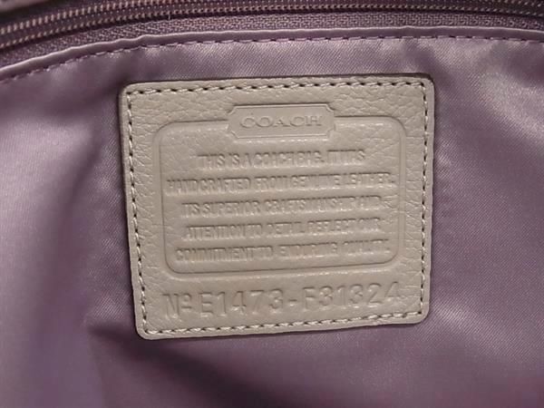 1円 ■美品■ COACH コーチ F31324 レザー 2WAY ハンドバッグ トートバッグ ショルダー 肩掛けかばん レディース グレージュ系 AX5489_画像6