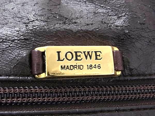 1円 ■美品■ LOEWE ロエベ アナグラム ナッパレザー ハンドバッグ ポーチ ミニバッグ マルチケース ブロンズ系 FC4665の画像6