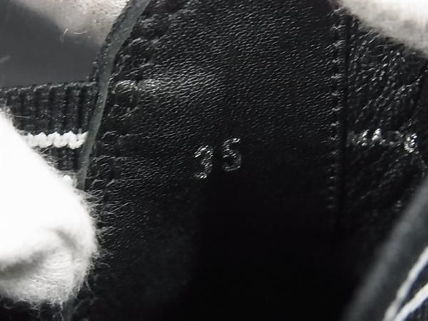 1円 ■美品■ miumiu ミュウミュウ レザー スニーカー サイズ35(約22.0cm) シューズ 靴 レディース ブラック系×ホワイト系 FC3363の画像5