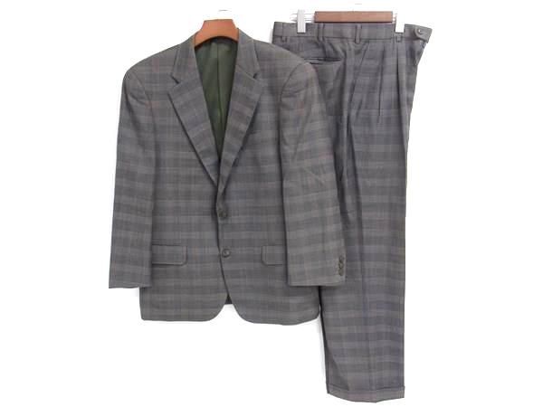 1円 dunhill ダンヒル チェック柄 セットアップ スーツ ジャケット パンツ ボトムス 洋服 メンズ グリーン系 BG8126の画像1