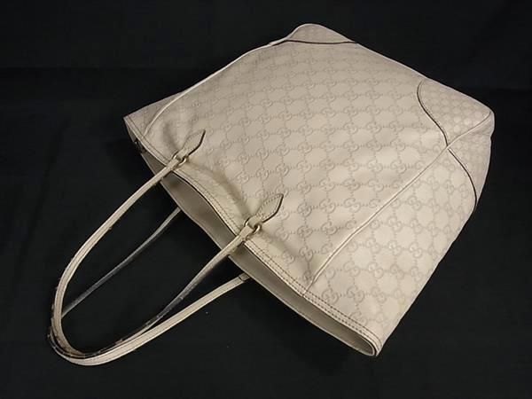 1円 GUCCI グッチ 323671 グッチシマ トートバッグ ハンドバッグ レディース アイボリー系 AW3672の画像3