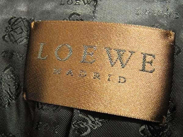 1円 ■極美品■ LOEWE ロエベ ウール96%×エラスタン4％ ジャケット 上着 洋服 レディース ブラック系 BJ0419の画像3