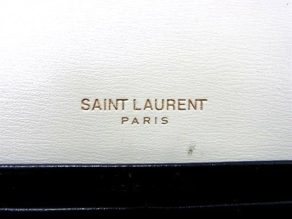 1円 ■美品■ SAINT LAURENT サンローラン カサンドラ レザー 二つ折り 長財布 ウォレット レディース ブラック系×アイボリー系 AW4565_画像6