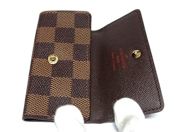 1円 ■極美品■ LOUIS VUITTON ルイヴィトン N62631 ダミエ ミュルティクレ4 4連 キーケース 鍵入れ メンズ レディース ブラウン系 FC4686の画像3