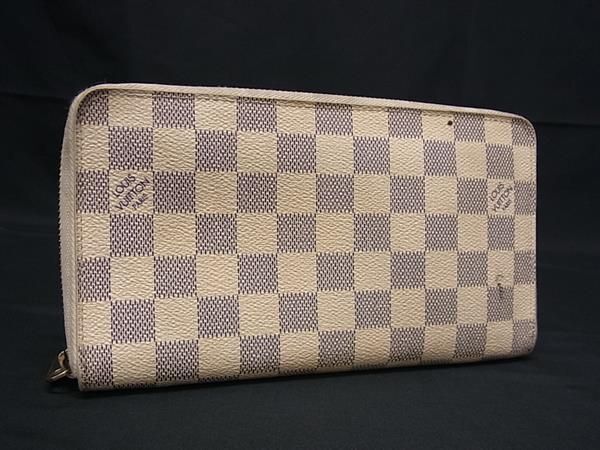 1円 LOUIS VUITTON ルイヴィトン N60012 ダミエアズール ジッピーオーガナイザー ラウンドファスナー 長財布 アイボリー系 FC2024の画像1