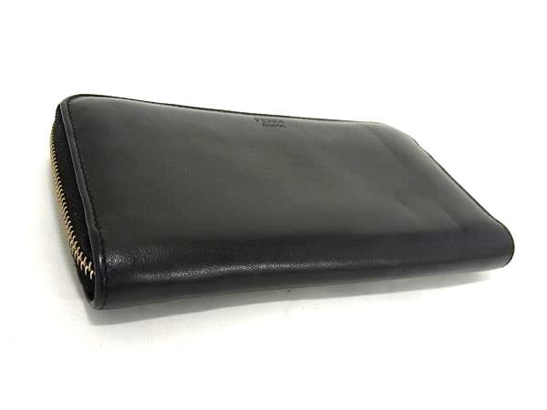 1円 ■美品■ FENDI フェンディ バッグバグズ モンスター レザー ラウンドファスナー 長財布 ウォレット ブラック系 FC3593_画像2