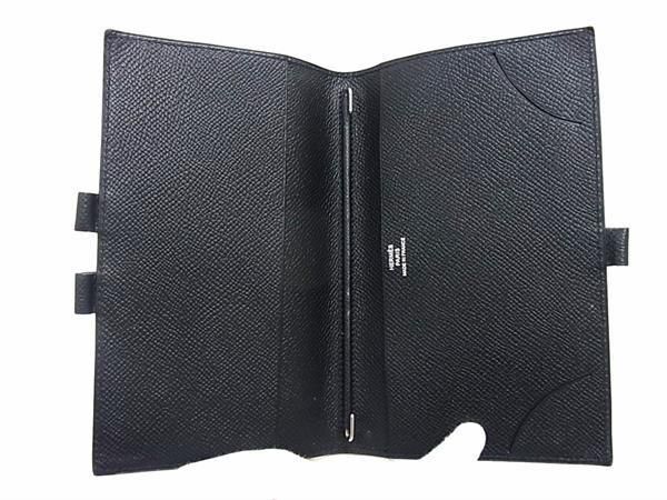 1円 ■極美品■ HERMES エルメス アジェンダヴィジョン ヴォーエプソン SV金具 手帳カバー スケジュール帳 □P刻印 ブラック系 FA2573の画像3