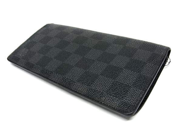 1円 LOUIS VUITTON ルイヴィトン N62665 ダミエグラフィット ポルトフォイユ ブラザ 二つ折り 長財布 ウォレット ブラック系 FC4637_画像2