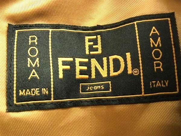 1円 ■極美品■ FENDI フェンディ ズッカ柄 ポリエステル×コットン ジャケット アウター 上着 表記サイズ：48 洋服 ブラウン系 FC3485_画像3