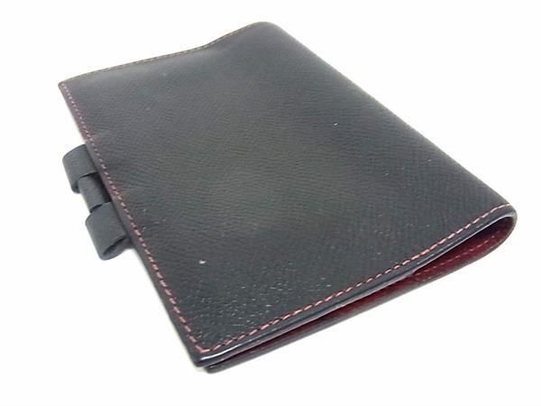 1円 ■美品■ HERMES エルメス アジェンダGM クシュベル SV金具 手帳カバー スケジュール帳 □C刻印 レディース メンズ ブラック系 FA2609の画像2