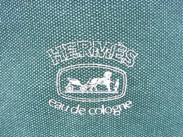 1円 HERMES エルメス キャンバス マルチケース ポーチ 小物入れ レディース グリーン系 BJ1295_画像4