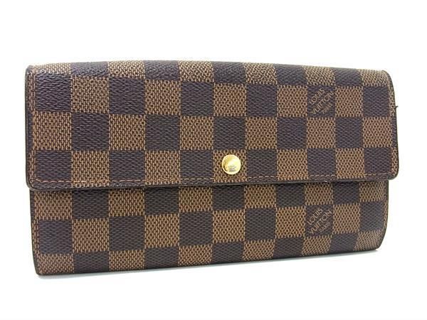 1円 ■美品■ LOUIS VUITTON ルイヴィトン N61734 ダミエ ポルトフォイユサラ 二つ折り 長財布 ウォレット レディース ブラウン系 FC4013_画像1