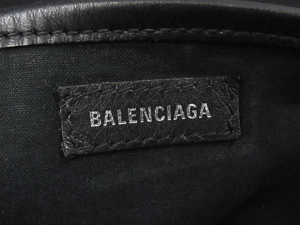 1円 ■美品■ BALENCIAGA バレンシアガ 390346 ネイビーカバスXS キャンバス 2WAY ハンドバッグ ショルダーバッグ ベージュ系 FC2528の画像6