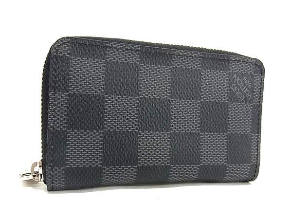 1円 ■美品■ LOUIS VUITTON ルイヴィトン N63076 ダミエグラフィット ジッピー コインケース コインパース 小銭入れ ブラック系 FC3626の画像1